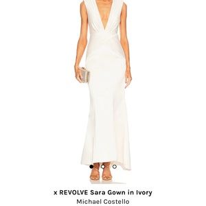 x Revolve Sara Gown in Ivory by Michael Costello